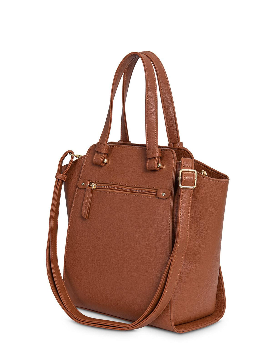 Beverly Hills Polo Club UK-SATCHEL SEAM TOTE BAG BROWN