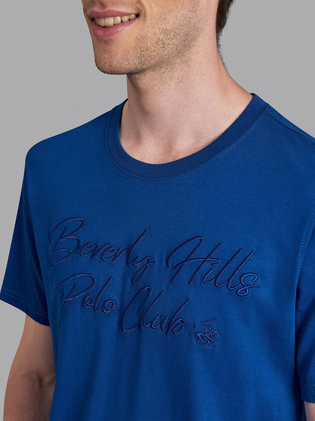 Beverly Hills Polo Club UK-SCRIPT SIGNATURE T-SHIRT BALTIC BLUE