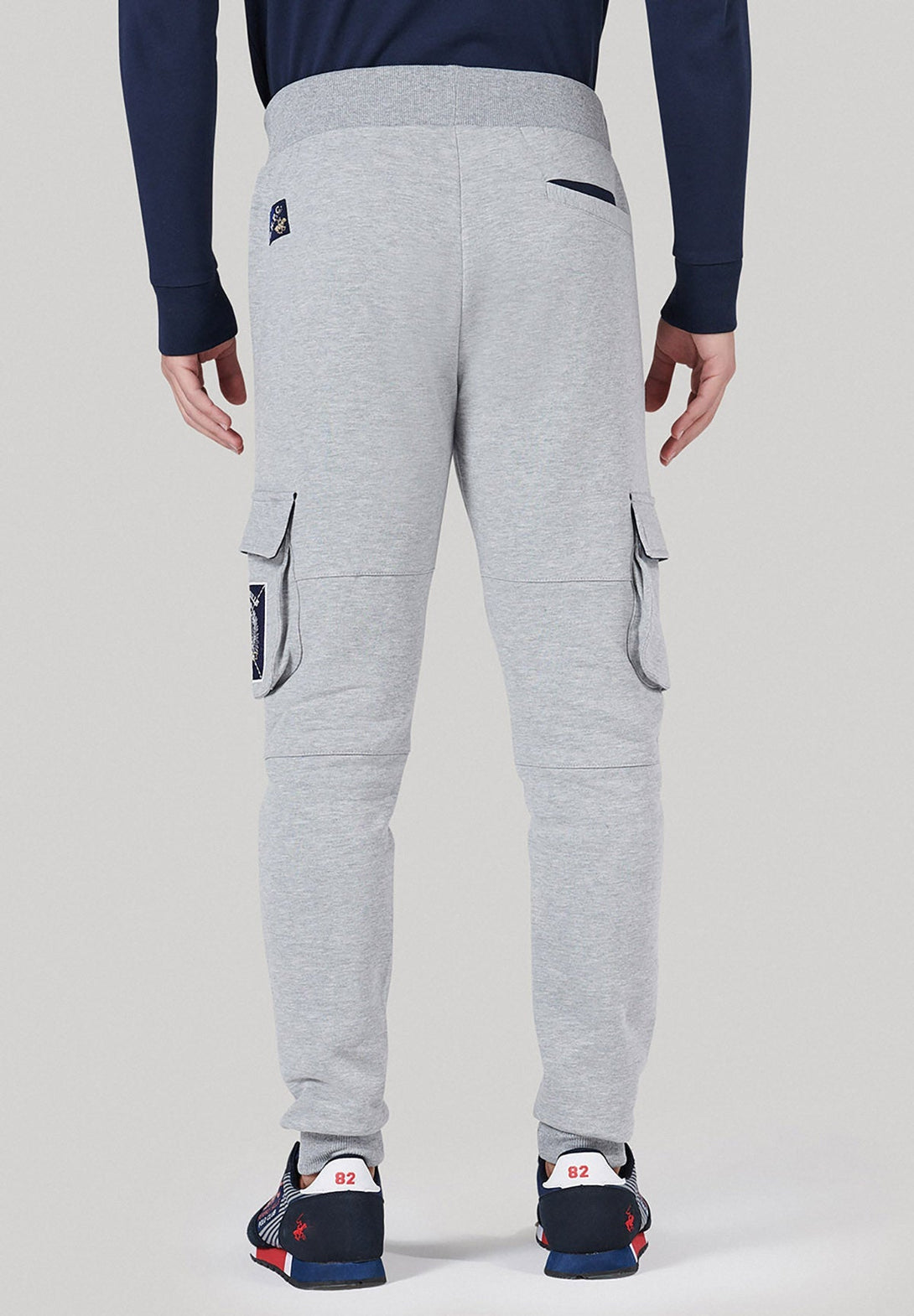 Beverly Hills Polo Club UK-SEAMED COMBAT POCKET JOGGERS GREY MELANGE