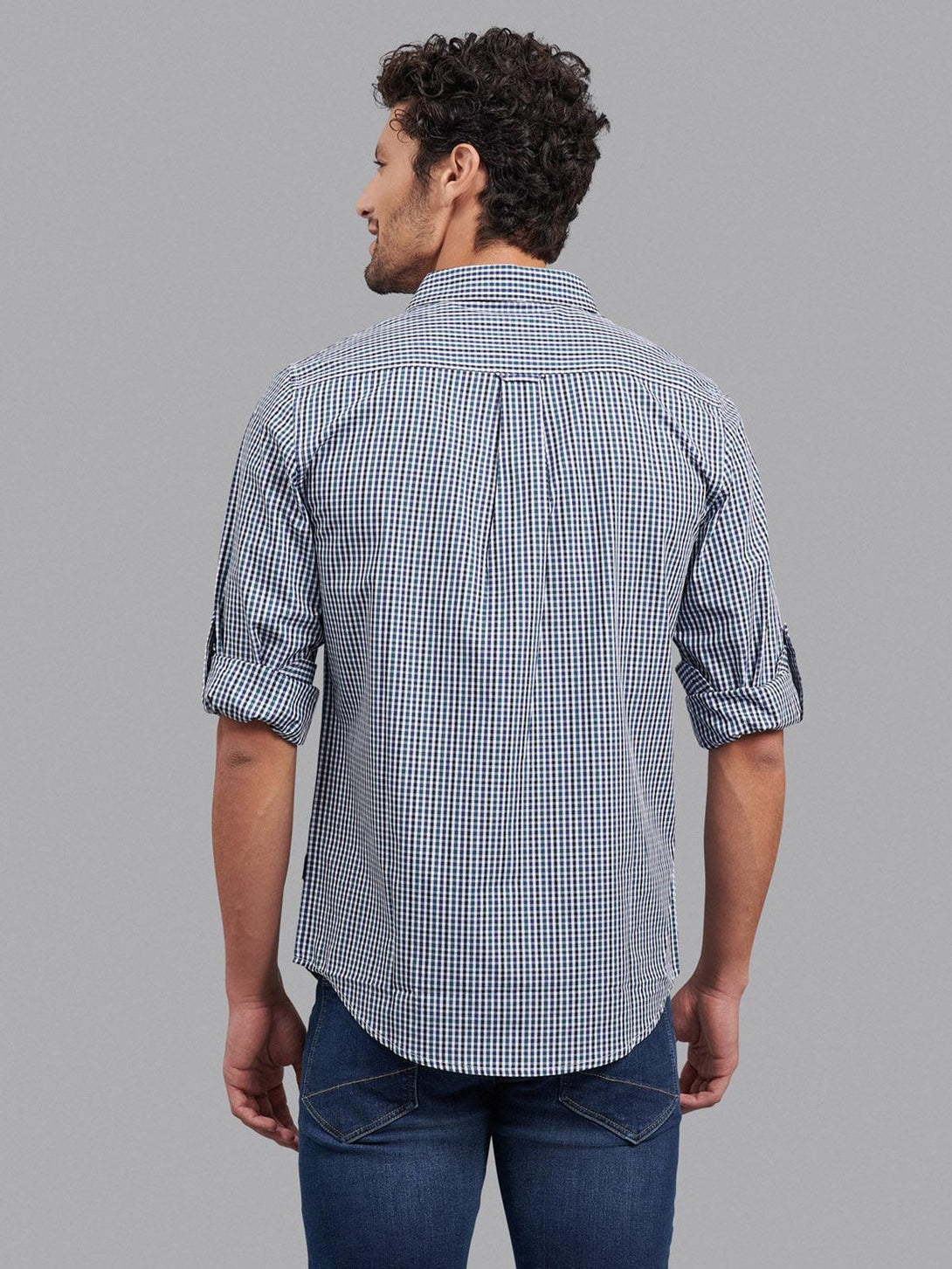 Beverly Hills Polo Club UK-SIGNATURE CASUAL CHECK SHIRT EMERALD MULTI