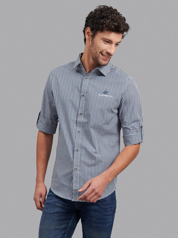 Beverly Hills Polo Club UK-SIGNATURE CASUAL CHECK SHIRT EMERALD MULTI