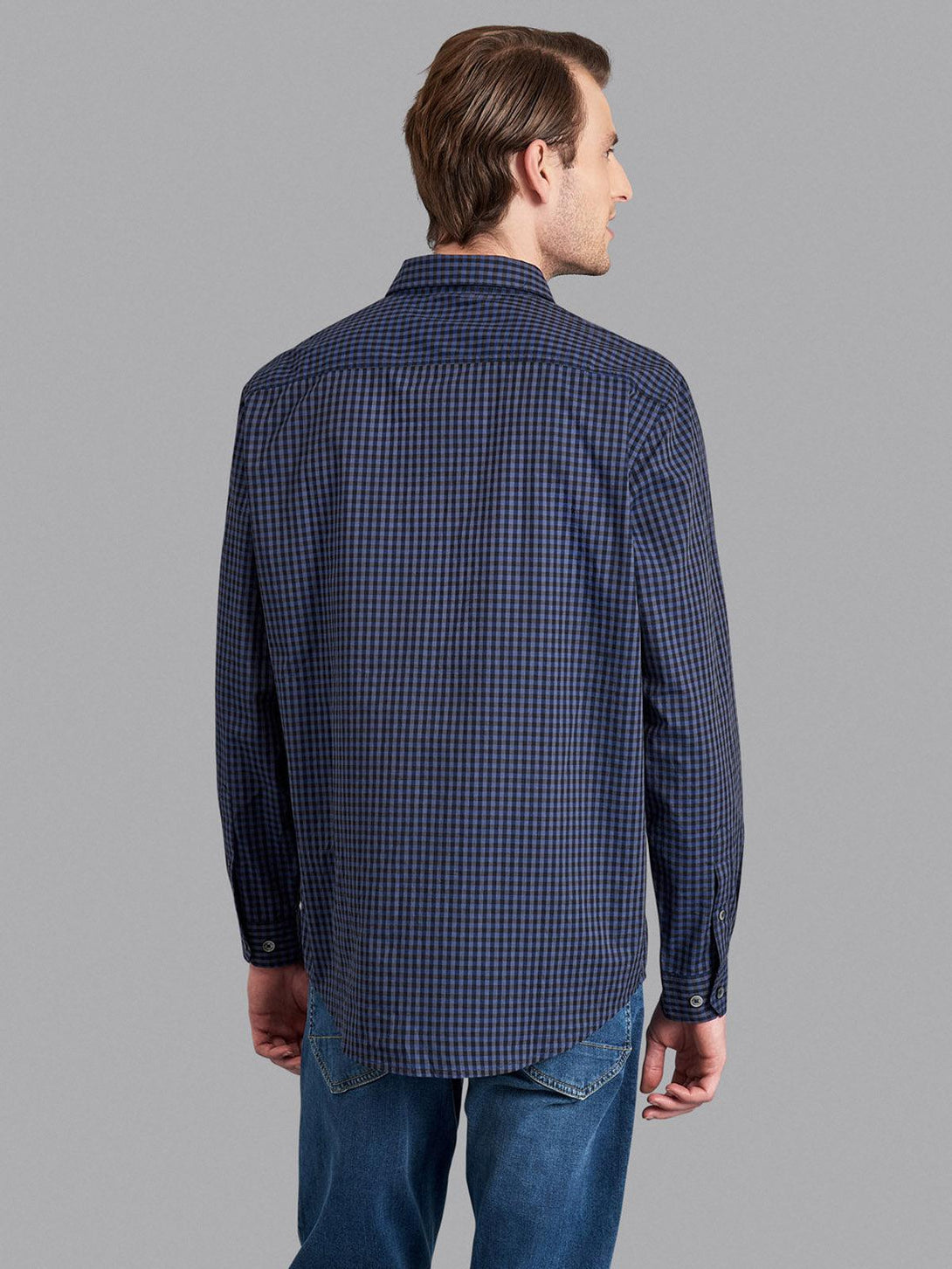 Beverly Hills Polo Club UK-SIGNATURE FORMAL CHECK SHIRT BLACK BLUE