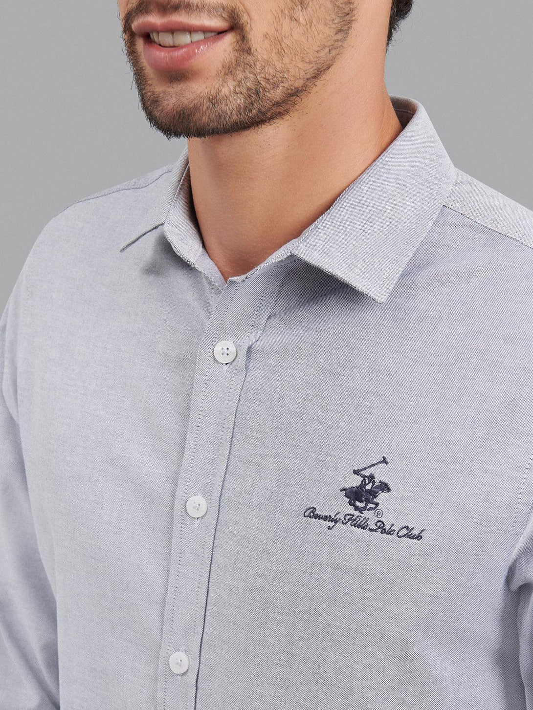 Beverly Hills Polo Club UK-SIGNATURE FORMAL SHIRT TRUE NAVY