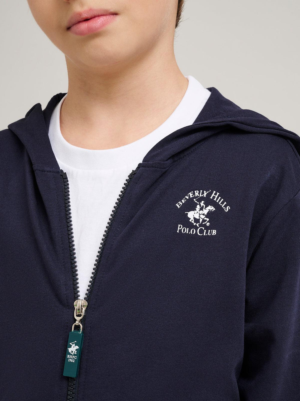 SIGNATURE POLO PONY ZIP HOODIE NAVY – BEVERLY HILLS POLO CLUB