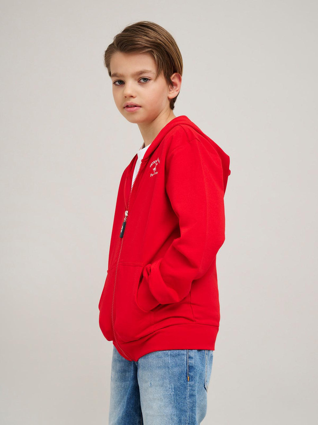 Beverly Hills Polo Club UK-SIGNATURE POLO PONY ZIP HOODIE RED