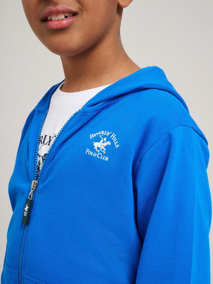 Beverly Hills Polo Club UK-SIGNATURE POLO PONY ZIP HOODIE ROYAL