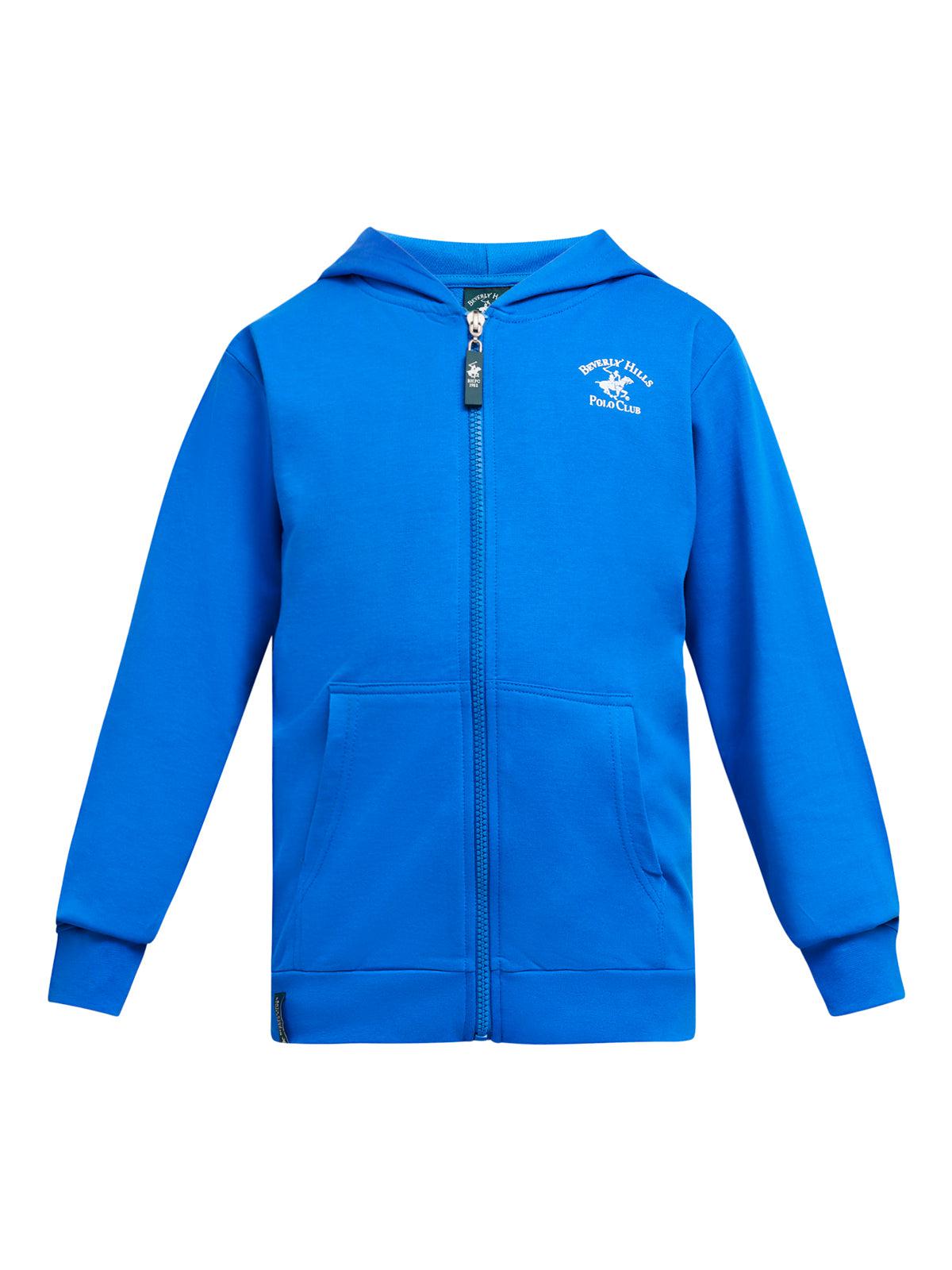 SIGNATURE POLO PONY ZIP HOODIE ROYAL - BEVERLY HILLS POLO CLUB