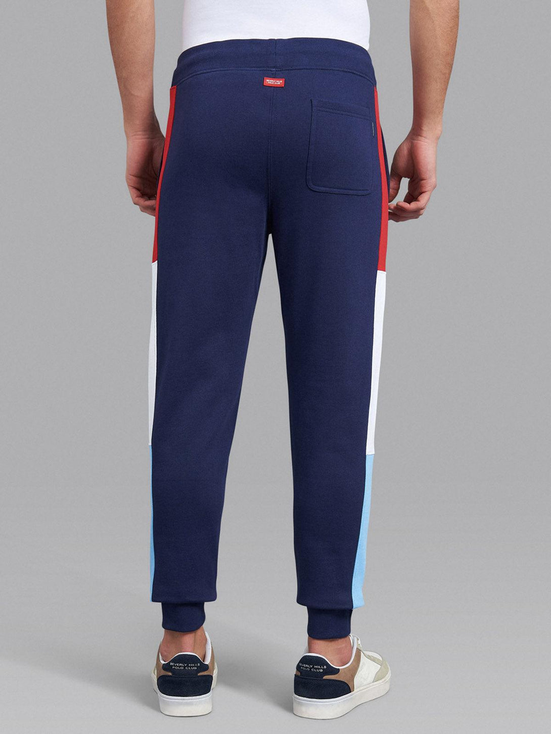 Beverly Hills Polo Club UK-SLIM FIT FLAG PANEL JOGGERS TRUE NAVY