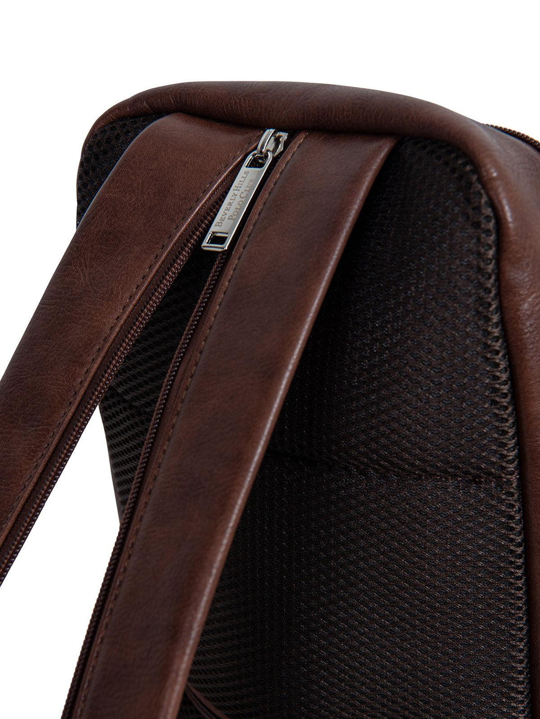 Beverly Hills Polo Club UK-SLING LEATHER LOOK BACKPACK DARK BROWN