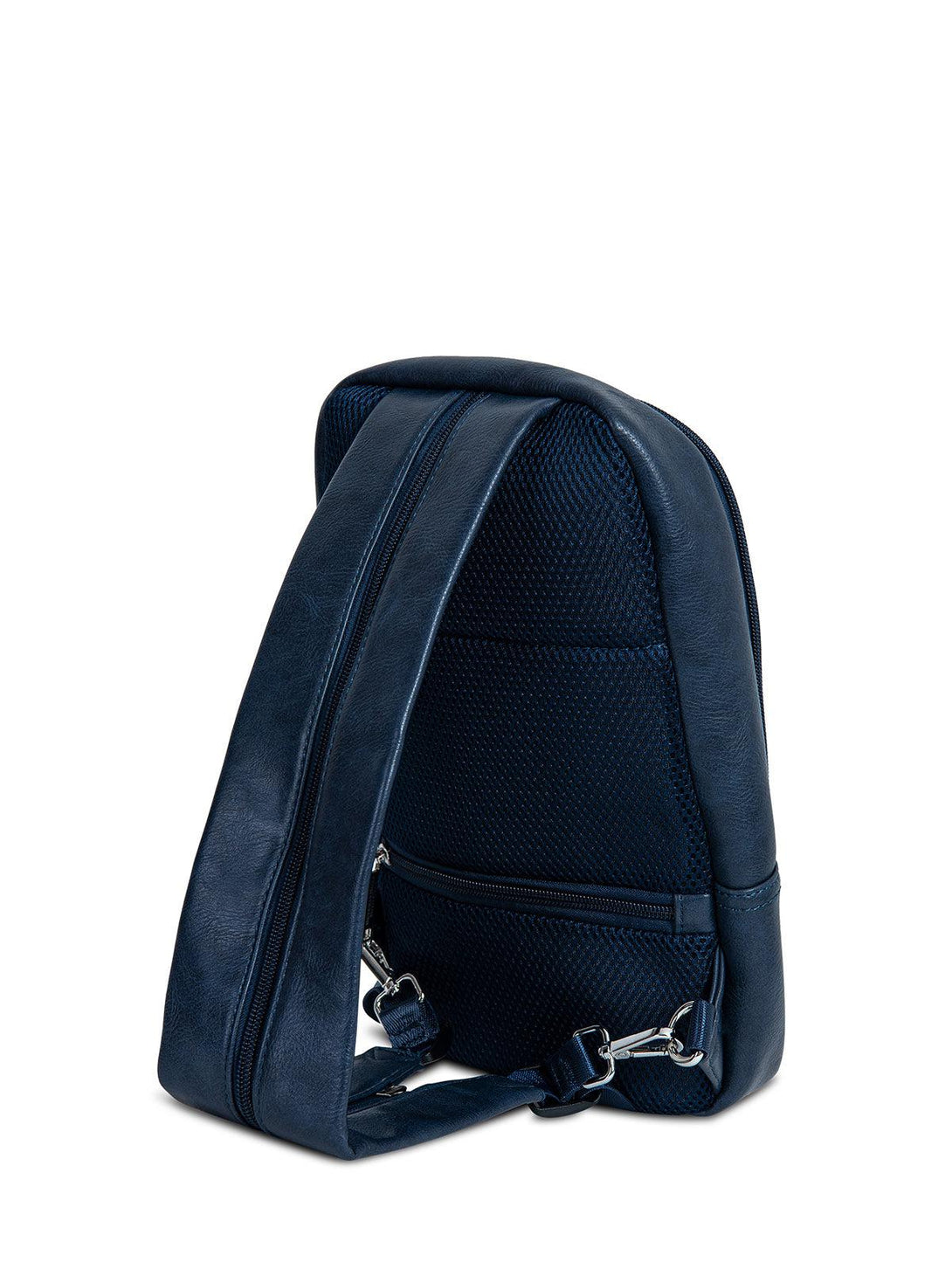 Beverly Hills Polo Club UK-SLING LEATHER LOOK BACKPACK NAVY