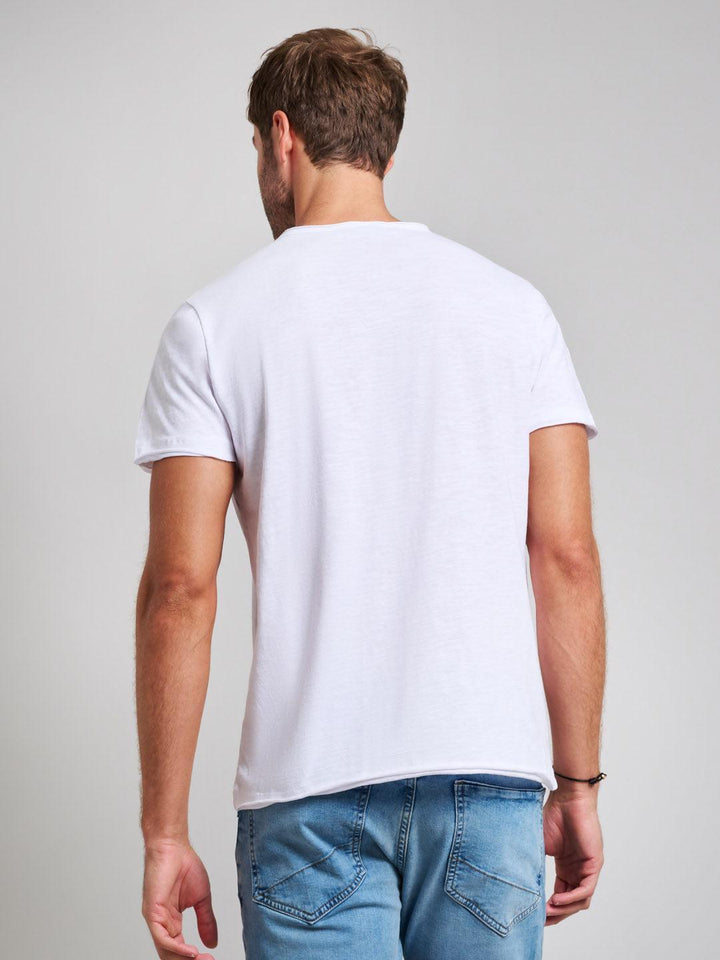Beverly Hills Polo Club UK-SLUB COTTON HENLEY T-SHIRT T-SHIRT GHOST WHITE