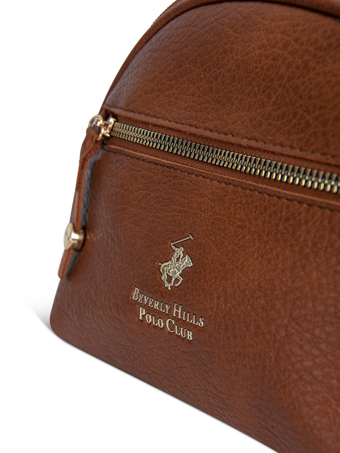 Beverly Hills Polo Club UK-SMALL LEATHER LOOK POUCH BROWN