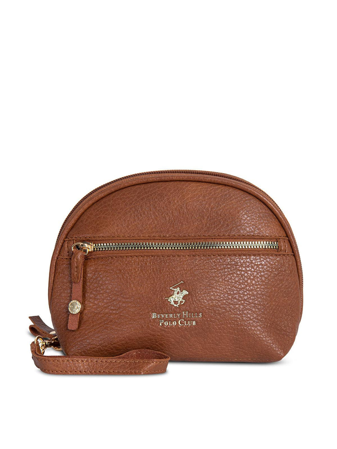 Beverly Hills Polo Club UK-SMALL LEATHER LOOK POUCH BROWN