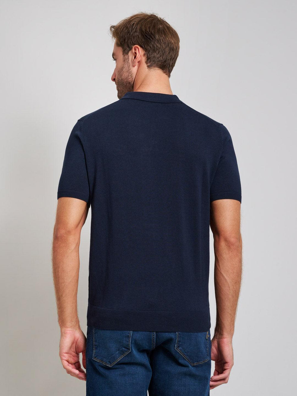 Beverly Hills Polo Club UK-SOFT COTTON MODERN SLIM FIT POLO SHIRT DARK NAVY