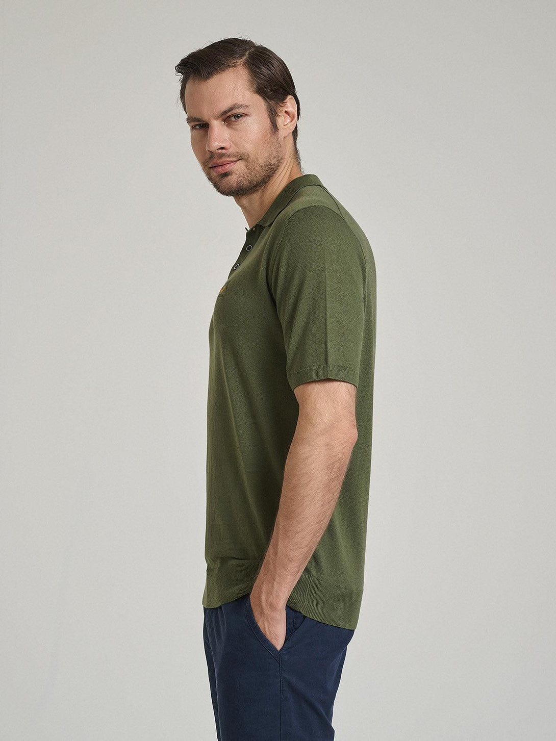 Beverly Hills Polo Club UK-SOFT COTTON POLO SHIRT ARMY GREEN