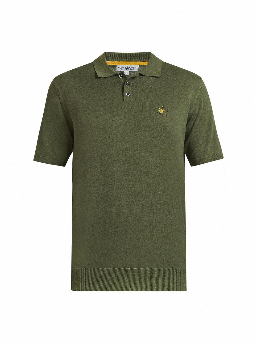 Beverly Hills Polo Club UK-SOFT COTTON POLO SHIRT ARMY GREEN