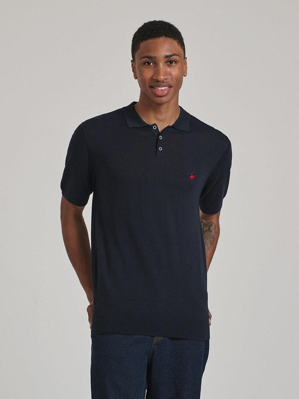 Beverly Hills Polo Club UK-SOFT COTTON POLO SHIRT NAVY