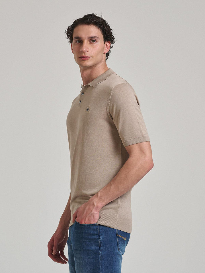 Beverly Hills Polo Club UK-SOFT COTTON POLO SHIRT OATMEAL