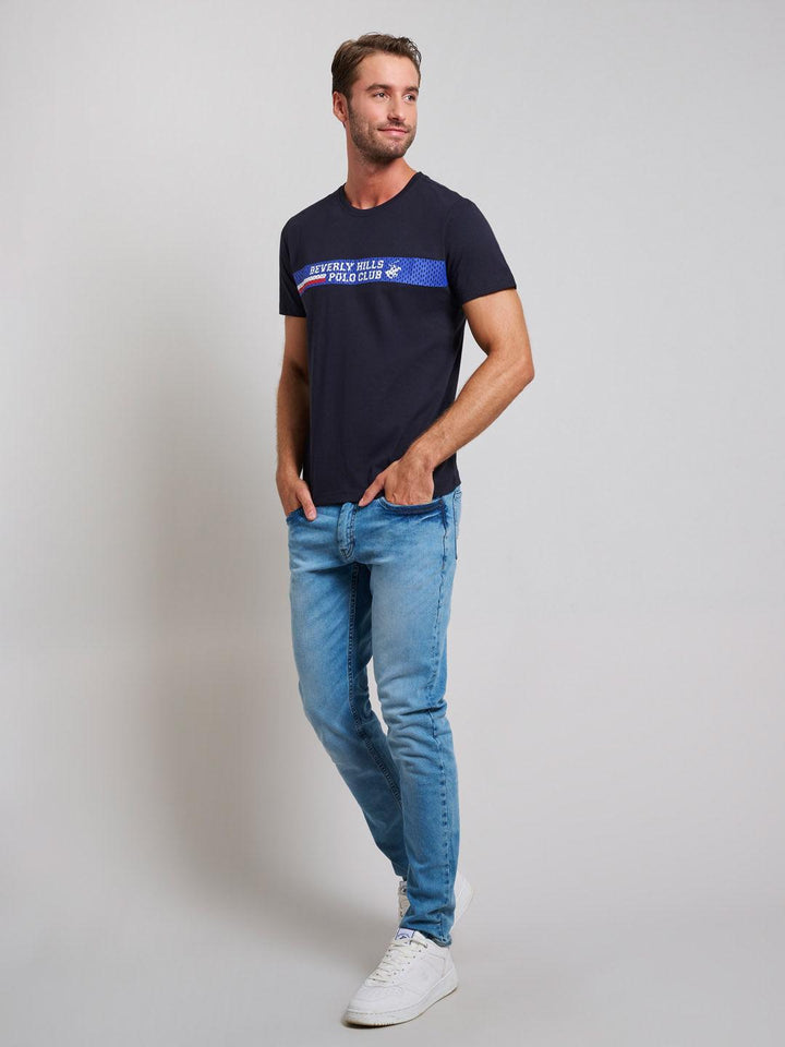 Beverly Hills Polo Club UK-SPORT LOGO MODERN SLIM FIT T-SHIRT DARK NAVY