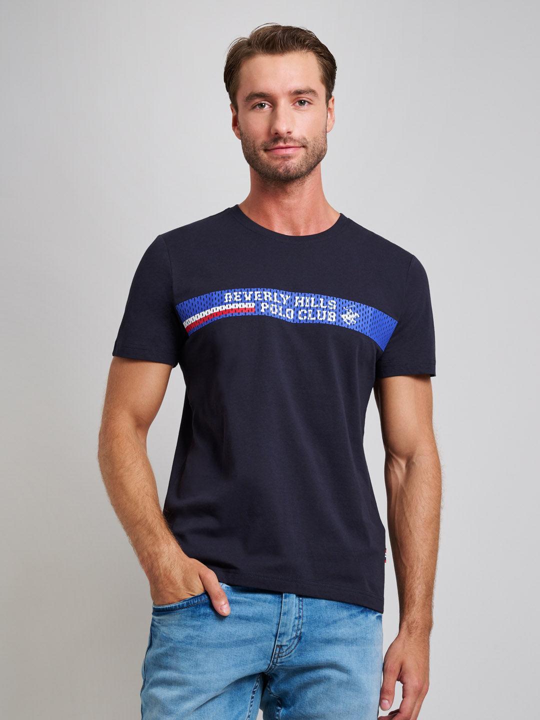 beverly hills polo club SPORT LOGO MODERN SLIM FIT T-SHIRT DARK