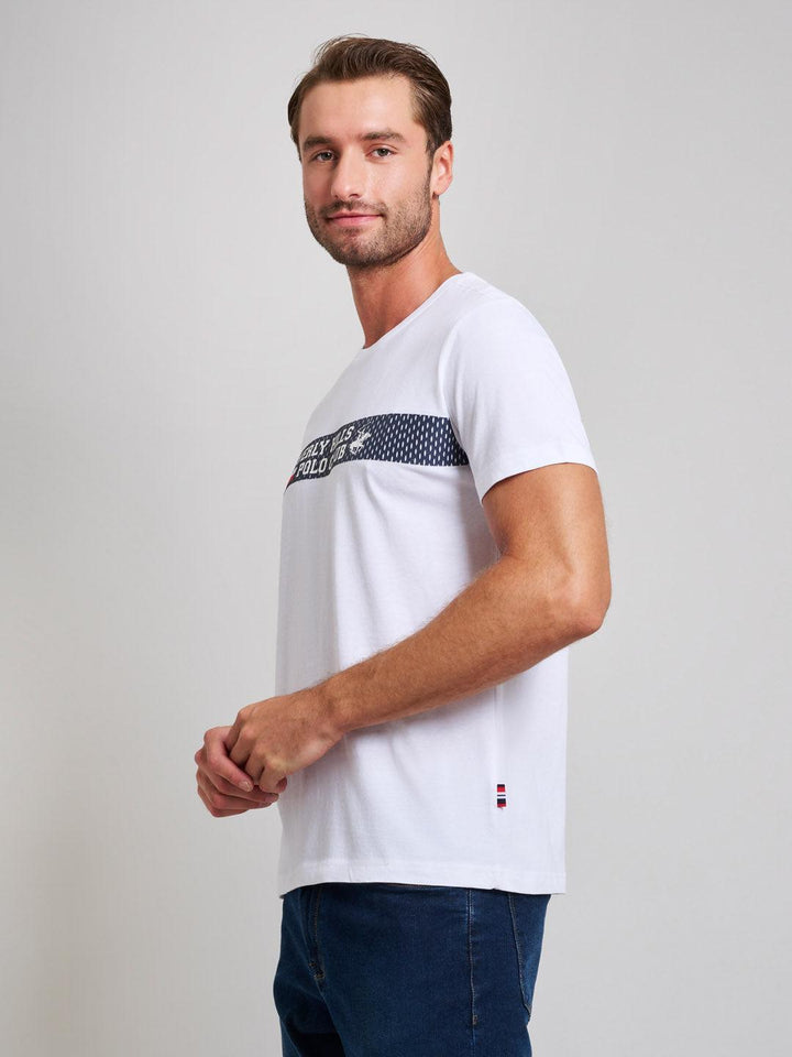 Beverly Hills Polo Club UK-SPORT LOGO MODERN SLIM FIT T-SHIRT GHOST WHITE