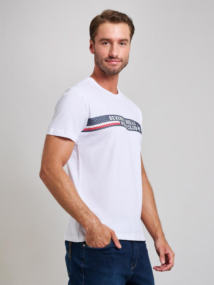 Beverly Hills Polo Club UK-SPORT LOGO MODERN SLIM FIT T-SHIRT GHOST WHITE