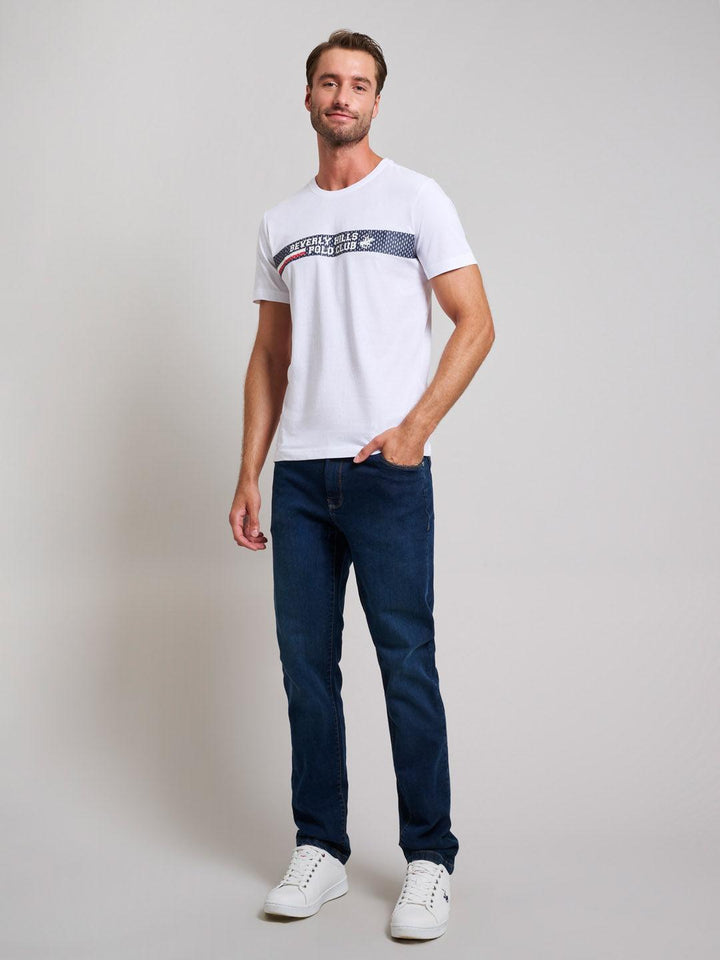 Beverly Hills Polo Club UK-SPORT LOGO MODERN SLIM FIT T-SHIRT GHOST WHITE