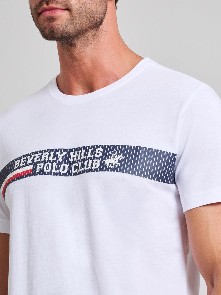 Beverly Hills Polo Club UK-SPORT LOGO MODERN SLIM FIT T-SHIRT GHOST WHITE