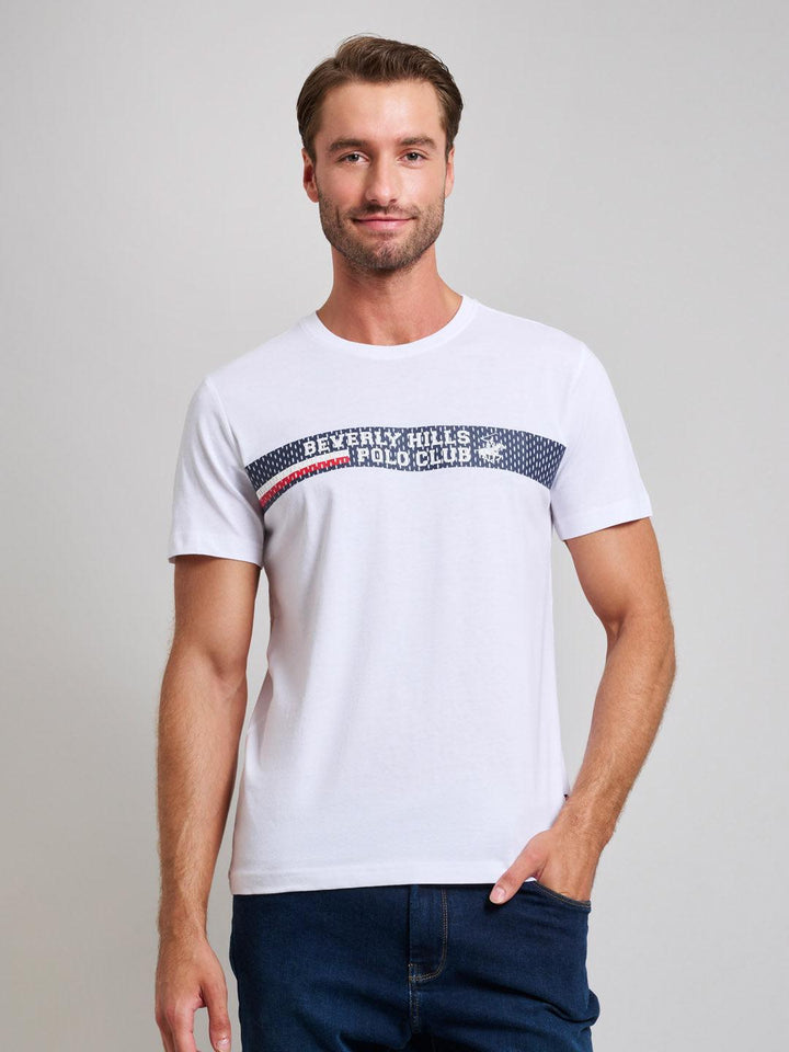 Beverly Hills Polo Club UK-SPORT LOGO MODERN SLIM FIT T-SHIRT GHOST WHITE