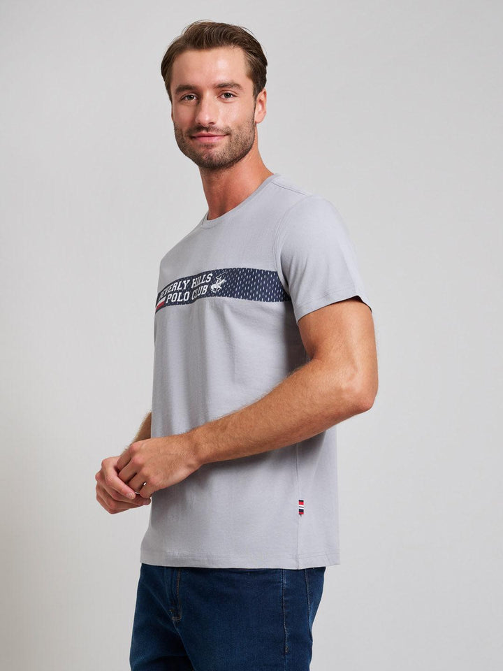 Beverly Hills Polo Club UK-SPORT LOGO MODERN SLIM FIT T-SHIRT PEARL GREY