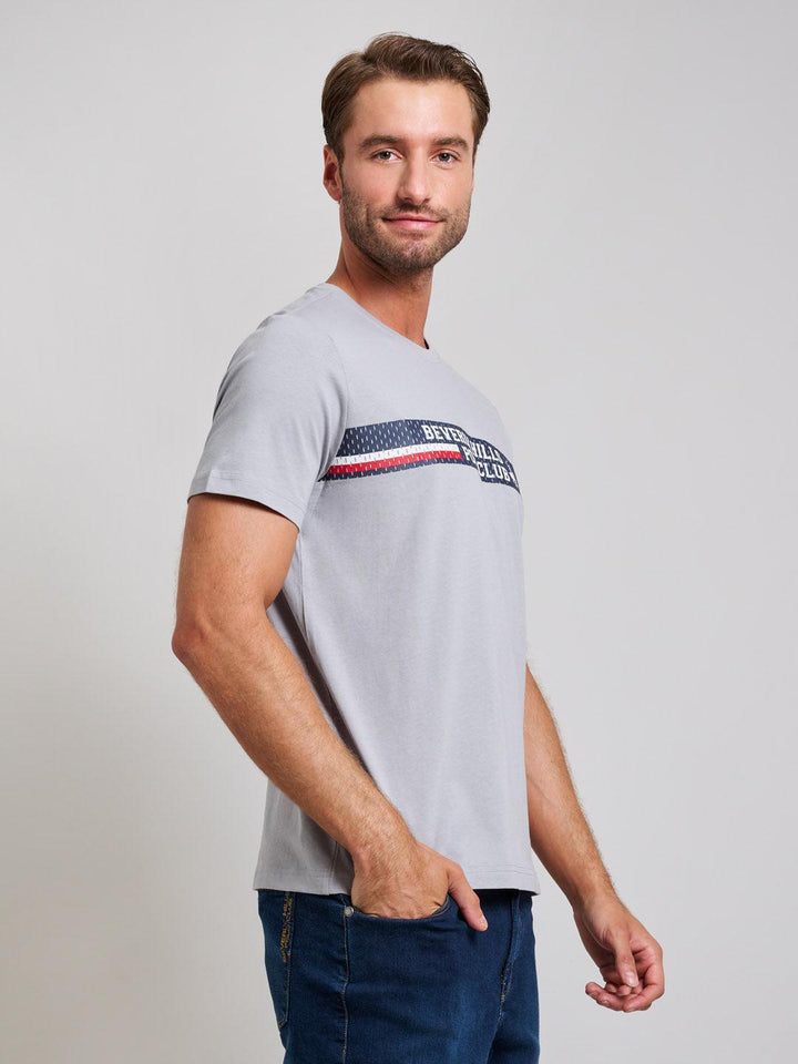 Beverly Hills Polo Club UK-SPORT LOGO MODERN SLIM FIT T-SHIRT PEARL GREY