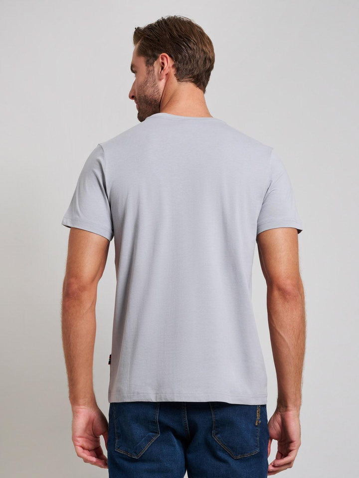 Beverly Hills Polo Club UK-SPORT LOGO MODERN SLIM FIT T-SHIRT PEARL GREY