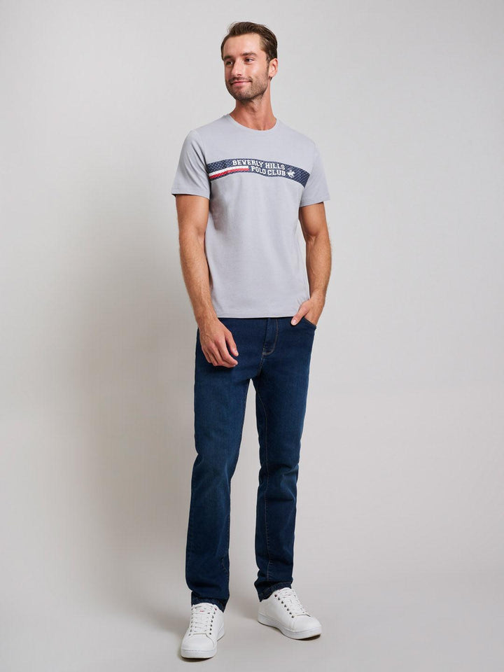 Beverly Hills Polo Club UK-SPORT LOGO MODERN SLIM FIT T-SHIRT PEARL GREY