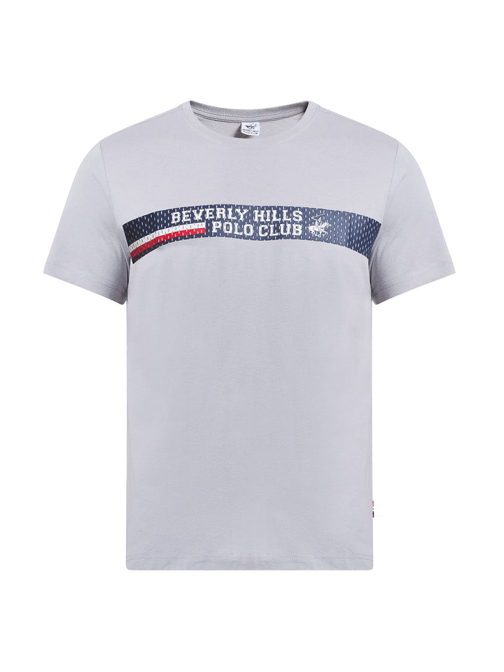 Beverly Hills Polo Club UK-SPORT LOGO MODERN SLIM FIT T-SHIRT PEARL GREY