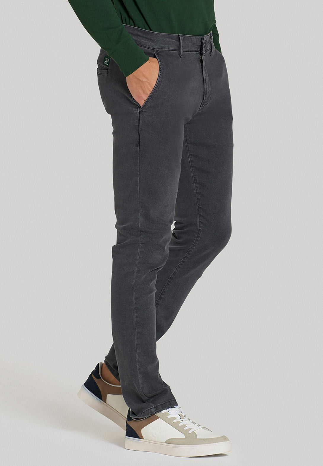 Beverly Hills Polo Club UK-STRETCH FIT JEANS GREY DENIM