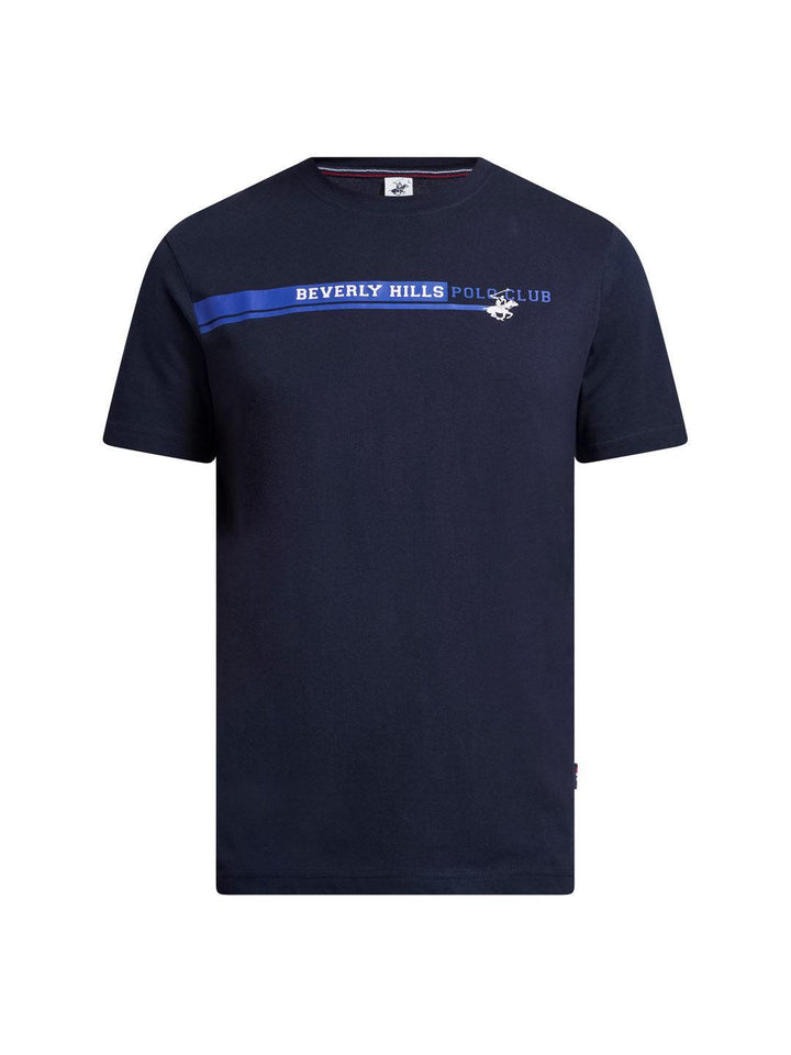 Beverly Hills Polo Club UK-STRETCH LOGO MODERN SLIM FIT T-SHIRT DARK NAVY
