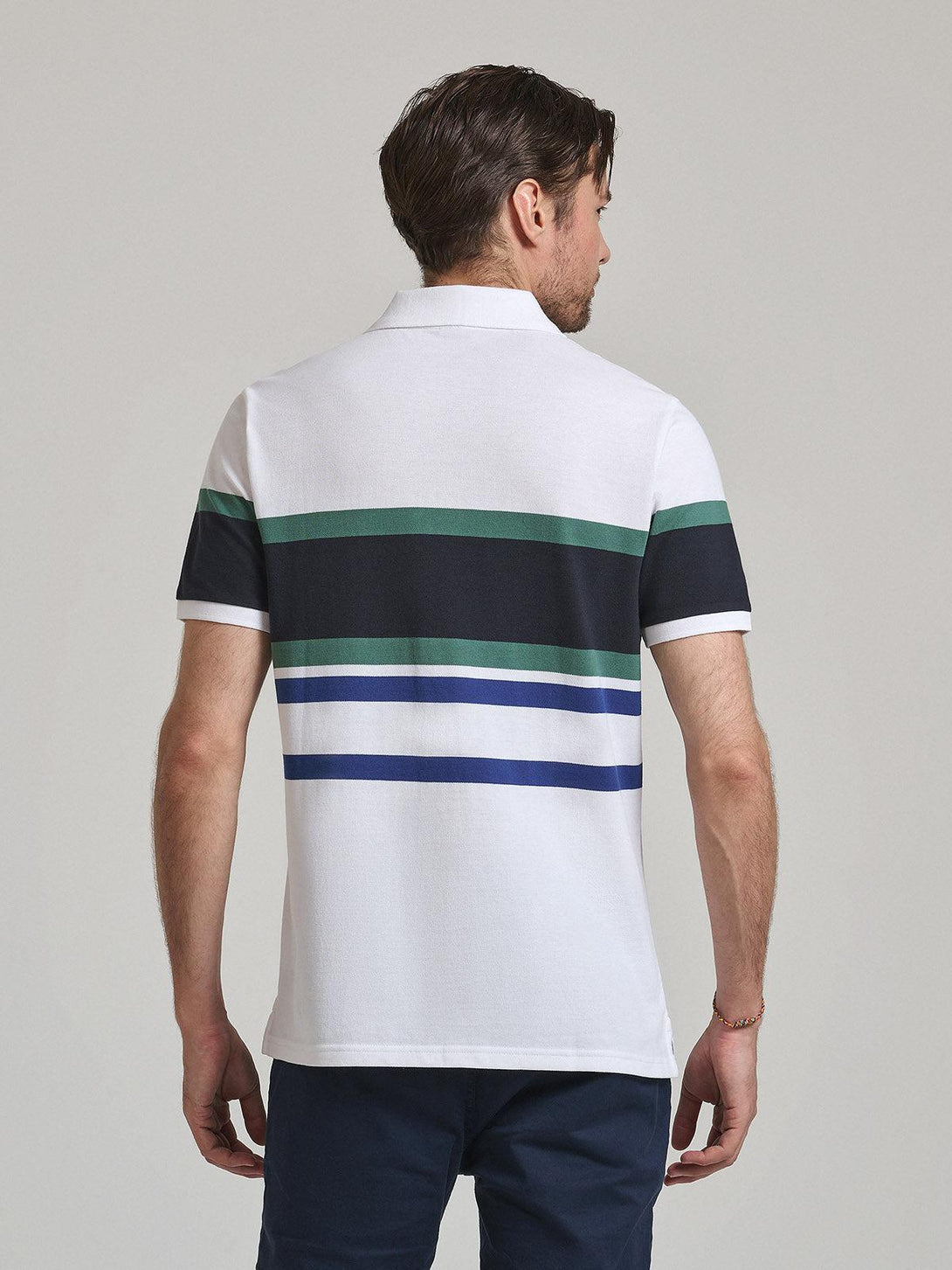 Beverly Hills Polo Club UK-STRIPED POLO SHIRT WHITE