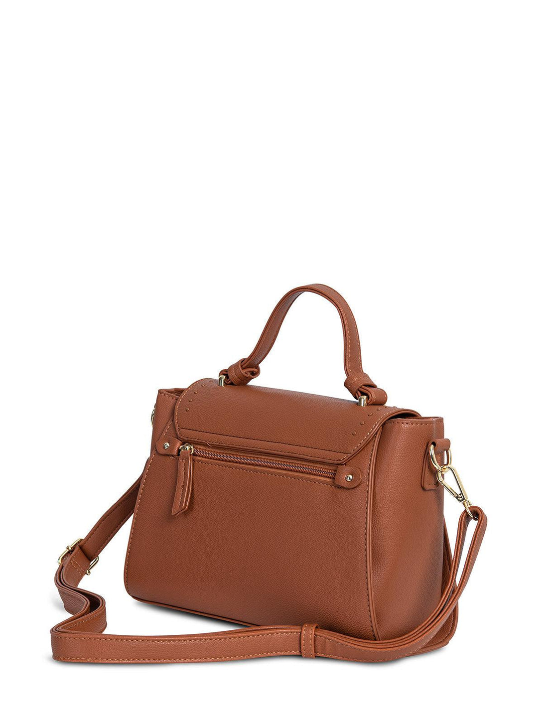 Beverly Hills Polo Club UK-STUDDED HANDBAG BROWN