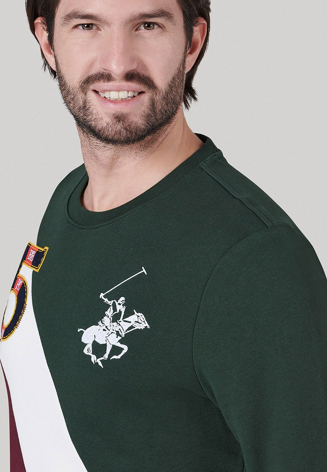 Beverly Hills Polo Club UK-TEAM COLOURS ICON PONY SWEATSHIRT MUSK