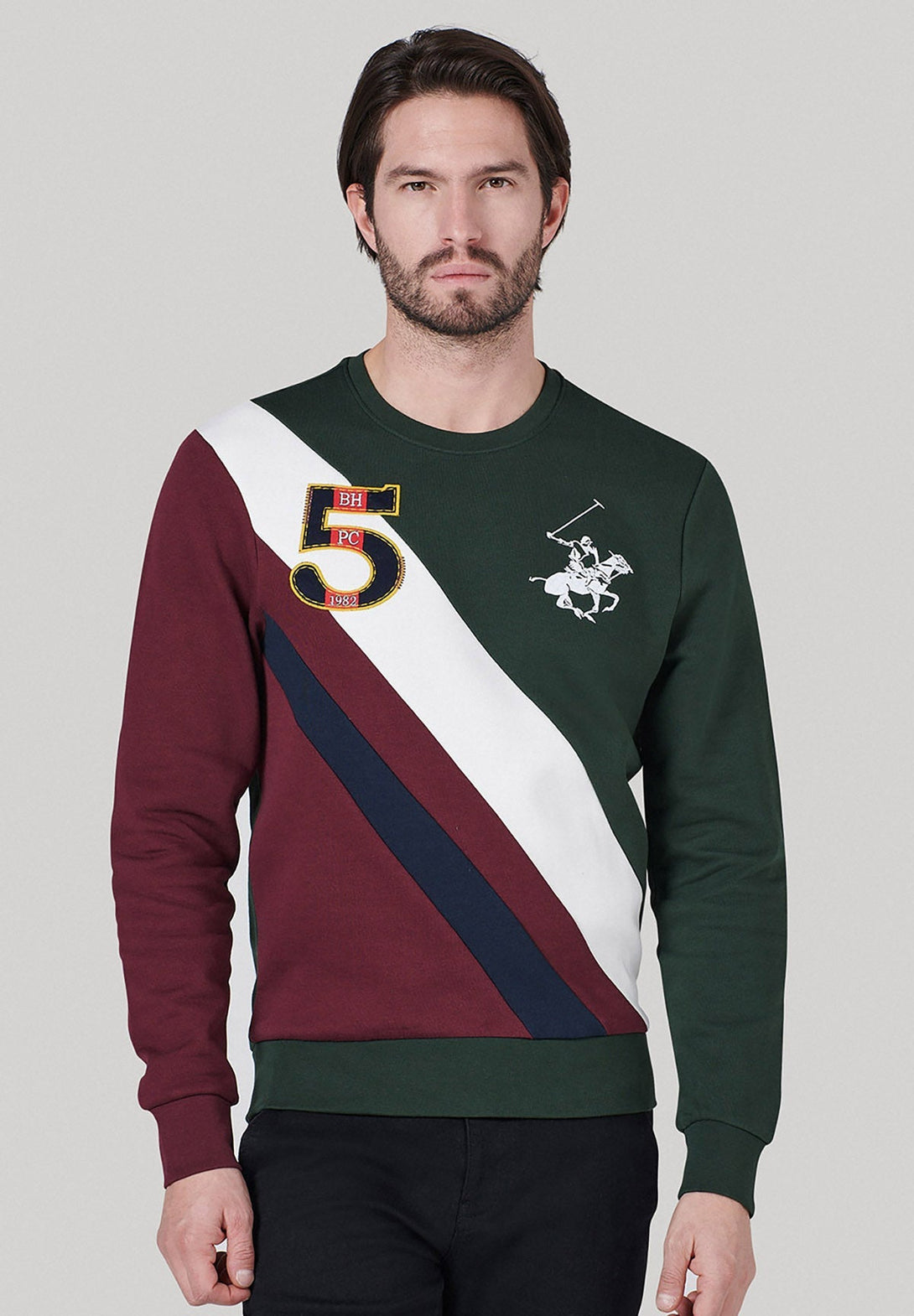 Beverly Hills Polo Club UK-TEAM COLOURS ICON PONY SWEATSHIRT MUSK