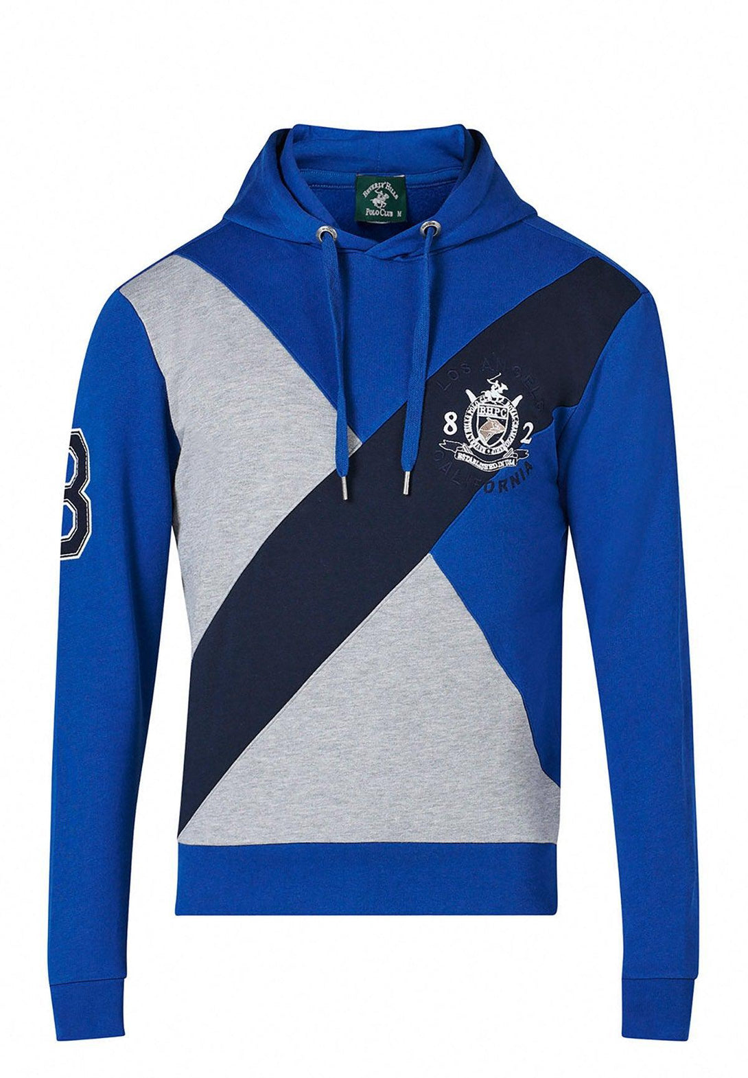 Beverly Hills Polo Club UK-TEAM CROSS PANEL HOODIE ROYAL