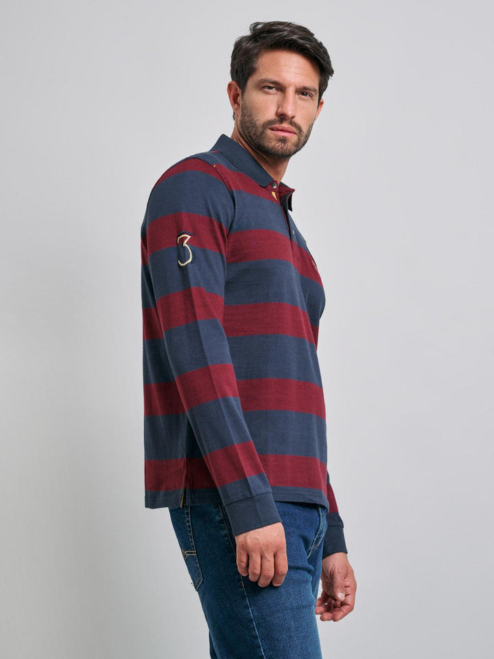 Beverly Hills Polo Club UK-TEAM RUGBY SHIRT NAVY RED