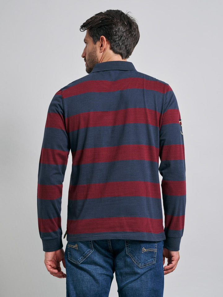 Beverly Hills Polo Club UK-TEAM RUGBY SHIRT NAVY RED