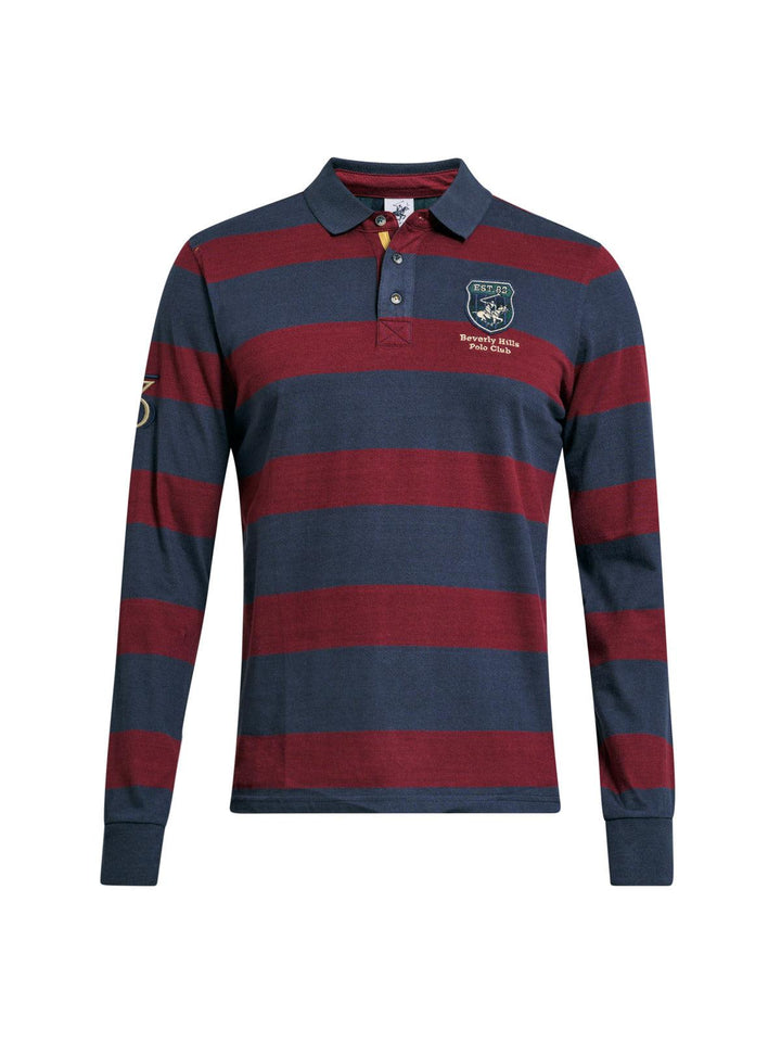 Beverly Hills Polo Club UK-TEAM RUGBY SHIRT NAVY RED