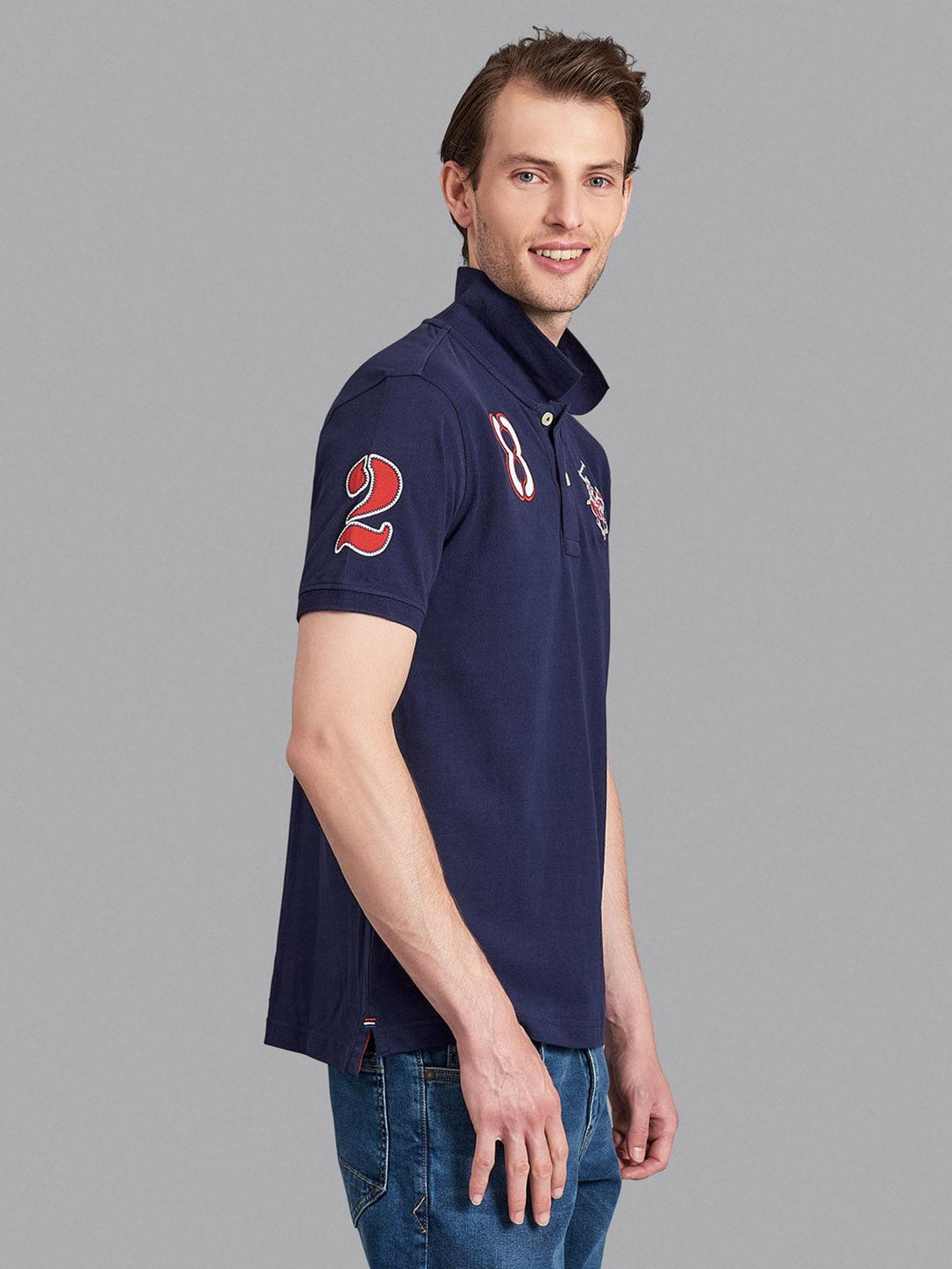 Beverly Hills Polo Club UK-TEAM SIGNATURE LARGE PONY POLO SHIRT TRUE NAVY