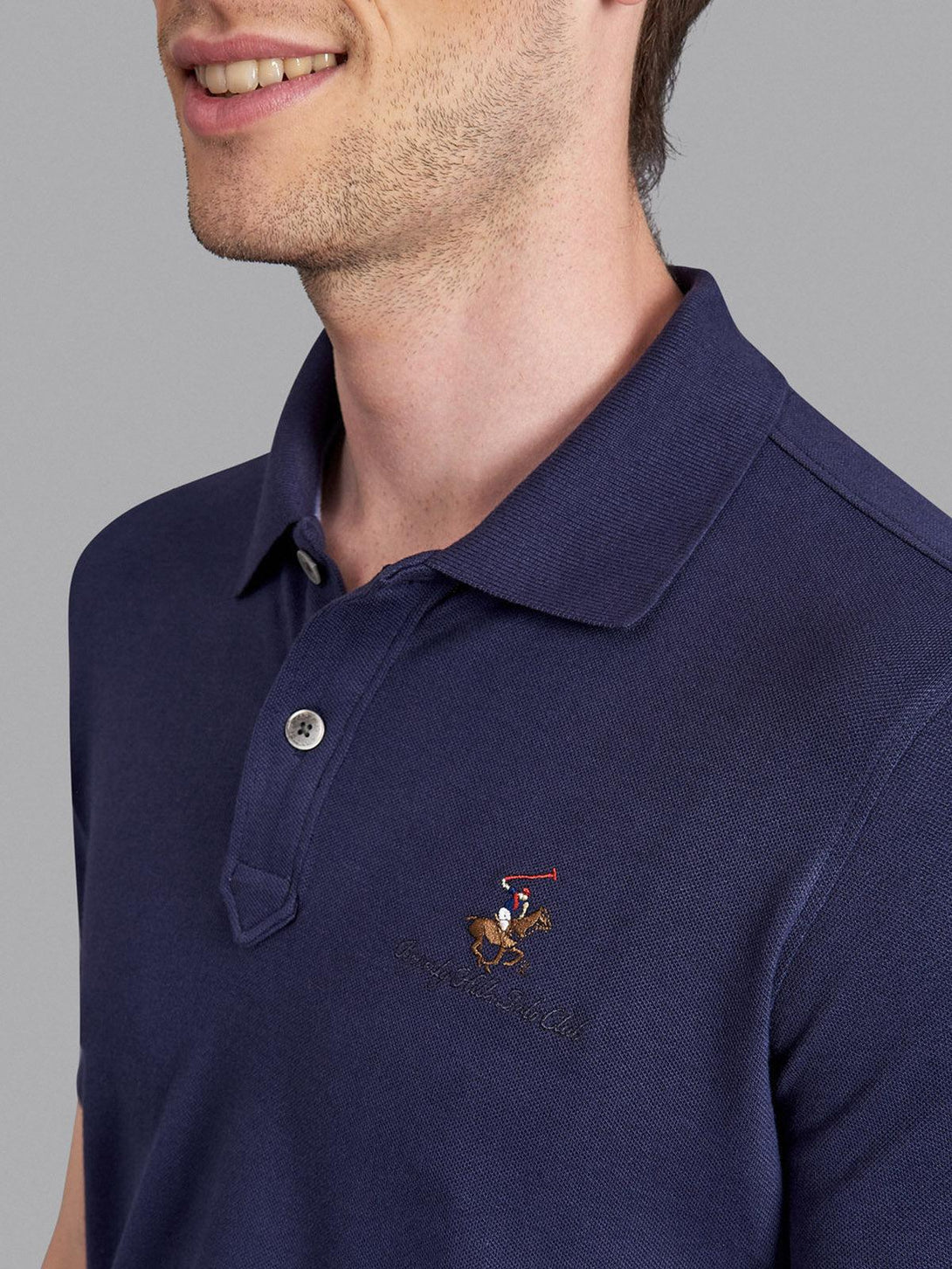 Beverly Hills Polo Club UK-TEAM SLEEVE SIGNATURE PONY POLO SHIRT TRUE NAVY