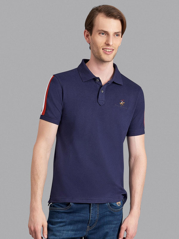 Beverly Hills Polo Club UK-TEAM SLEEVE SIGNATURE PONY POLO SHIRT TRUE NAVY