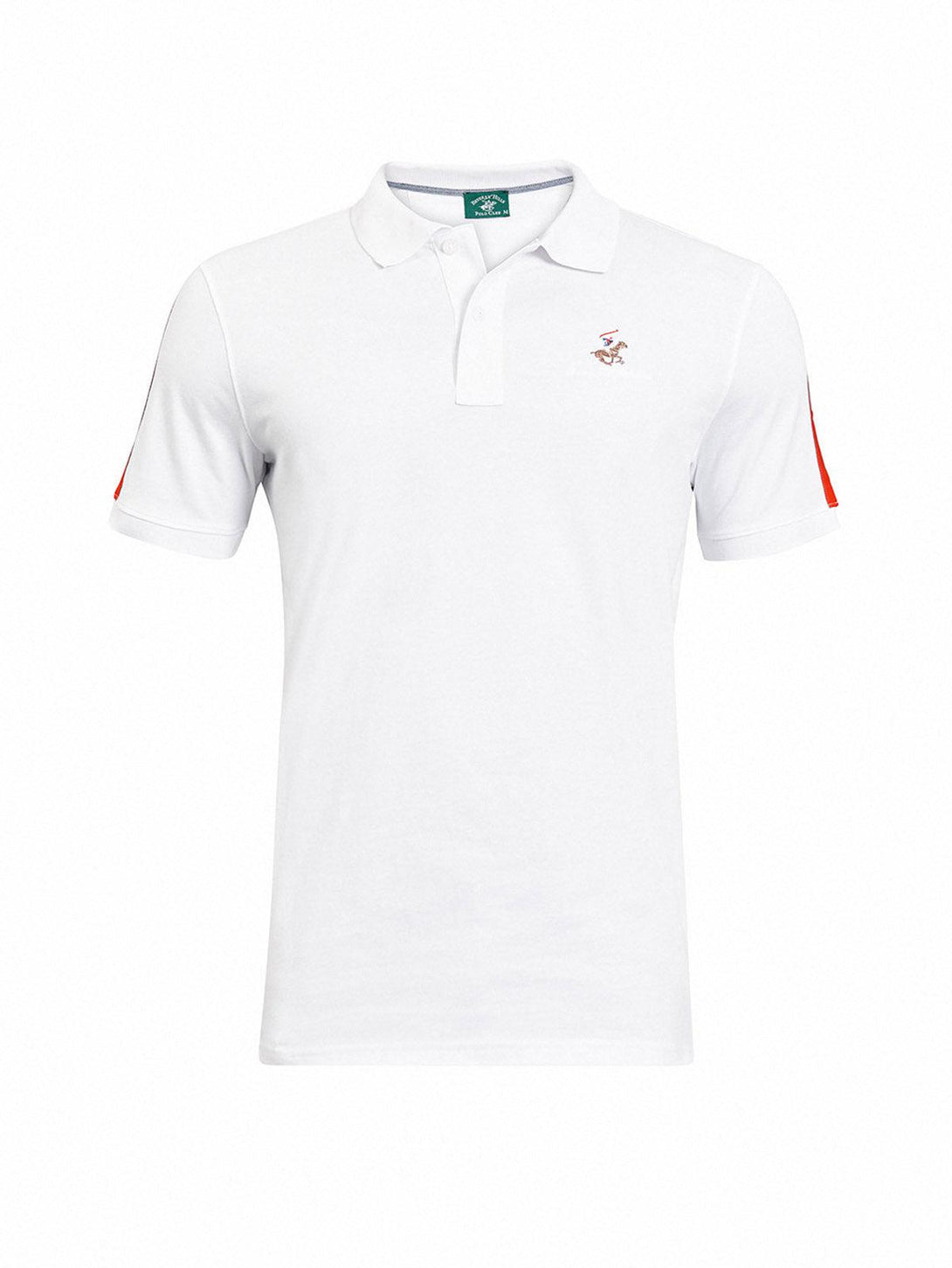 Beverly Hills Polo Club UK-TEAM SLEEVE SIGNATURE PONY POLO SHIRT WHITE