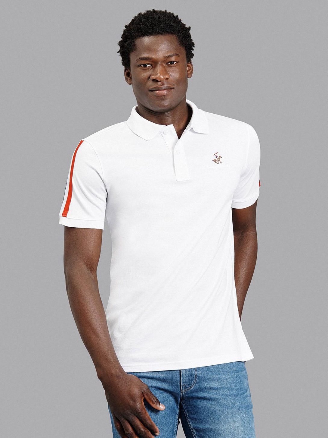 Beverly Hills Polo Club UK-TEAM SLEEVE SIGNATURE PONY POLO SHIRT WHITE