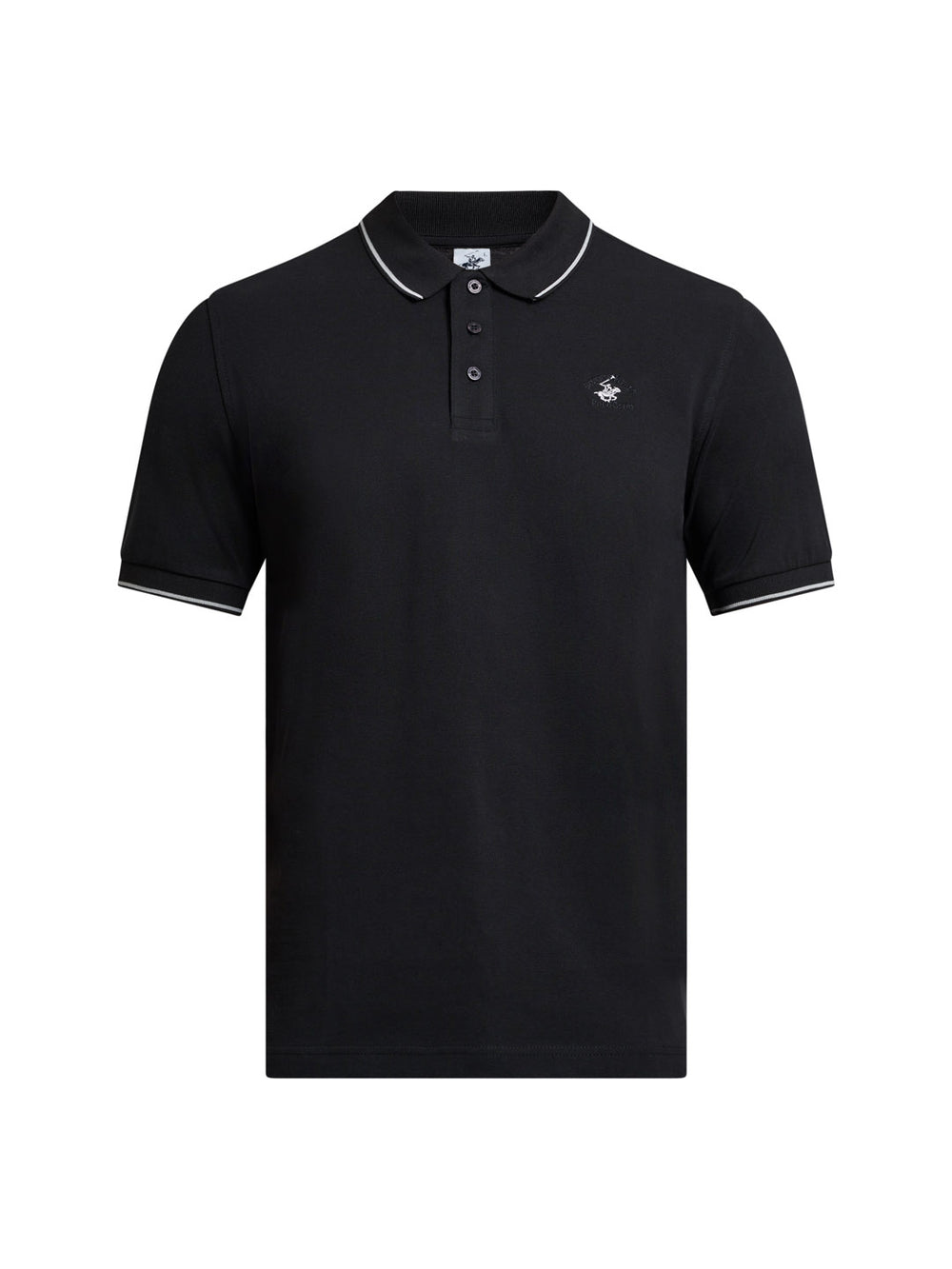 TIPPED MODERN SLIM FIT POLO SHIRT CLUB BLACK – BEVERLY HILLS POLO CLUB